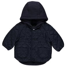 GX561B: Baby Navy Quilted Hooded Jacket (0-3 years)